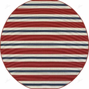 Americana Striped Red And Blue Round Carpet Floor Rug Living Room Bedroom Decor Round Area Rug Carpet