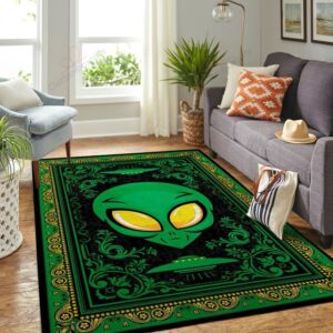 An Alien Between The Ufos Rug Sport Decor Gift Floor Decor Living Room Carpet Rug Area Rug - 4759b5c4643c