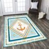Anchor Blue And Gold Pattern Rug Sport Decor Gift Floor Decor Living Room Carpet Rug Area Rug - 43d9bd06003c