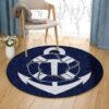 Anchor Pattern 2 Round Carpet Floor Rug Living Room Bedroom Decor Round Area Rug Carpet
