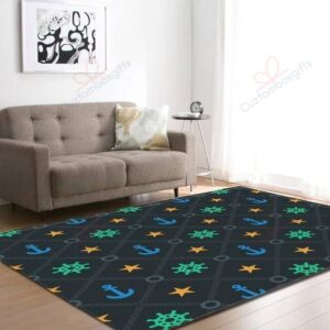 Anchor Pattern Rug Sport Decor Gift Floor Decor Living Room Carpet Rug Area Rug - 24c9e05f521f