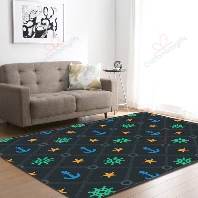 Anchor Pattern Rug Sport Decor Gift Floor Decor Living Room Carpet Rug Area Rug - 24c9e05f521f Anchor Pattern Rug Sport Decor Gift Floor Decor Living Room Carpet Rug Area Rug - 24c9e05f521f
