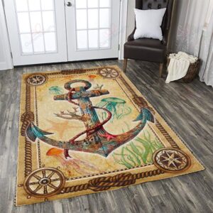 Anchor Sailboat Rug Sport Decor Gift Floor Decor Living Room Carpet Rug Area Rug - c6eb22f83c91
