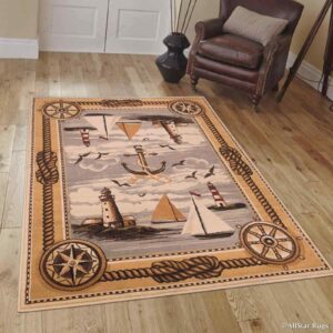 Anchor Sailboat Lighthouse Rug Sport Decor Gift Floor Decor Living Room Carpet Rug Area Rug - a48ac9a119af