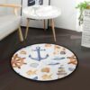 Anchor Seashell Round Carpet Floor Rug Living Room Bedroom Decor Round Area Rug Carpet