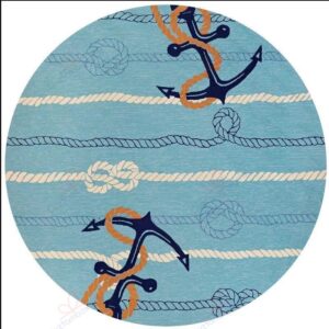 Anchor Symbol Round Carpet Floor Rug Living Room Bedroom Decor Round Area Rug Carpet