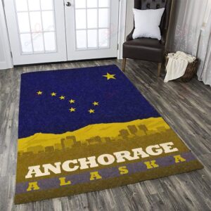 Anchorage Alaska Flag Rug Sport Decor Gift Floor Decor Living Room Carpet Rug Area Rug - a9865a09f621