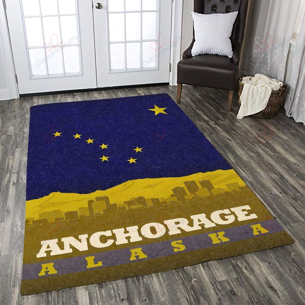Anchorage Alaska Flag Rug Sport Decor Gift Floor Decor Living Room Carpet Rug Area Rug - a9865a09f621 Anchorage Alaska Flag Rug Sport Decor Gift Floor Decor Living Room Carpet Rug Area Rug - a9865a09f621
