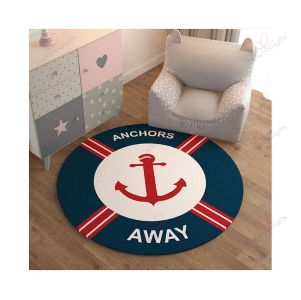 Anchors Away Round Carpet Floor Rug Living Room Bedroom Decor Round Area Rug Carpet Anchors Away Round Carpet Floor Rug Living Room Bedroom Decor Round Area Rug Carpet