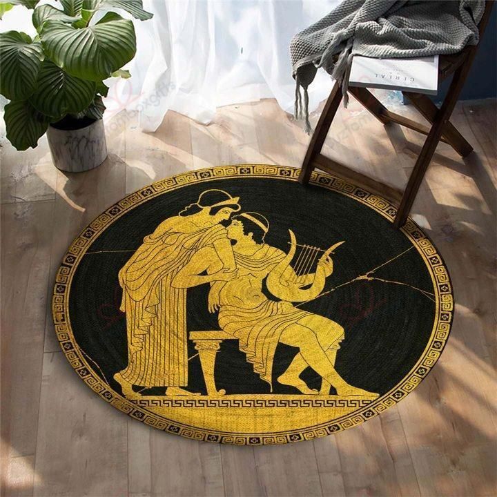 Ancient Greek 1 Round Carpet Floor Rug Living Room Bedroom Decor Round Area Rug Carpet Ancient Greek 1 Round Carpet Floor Rug Living Room Bedroom Decor Round Area Rug Carpet