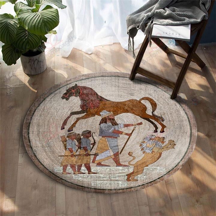 Ancient Horse Round Carpet Floor Rug Living Room Bedroom Decor Round Area Rug Carpet Ancient Horse Round Carpet Floor Rug Living Room Bedroom Decor Round Area Rug Carpet