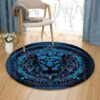 Ancient Lion Pattern Round Carpet Floor Rug Living Room Bedroom Decor Round Area Rug Carpet