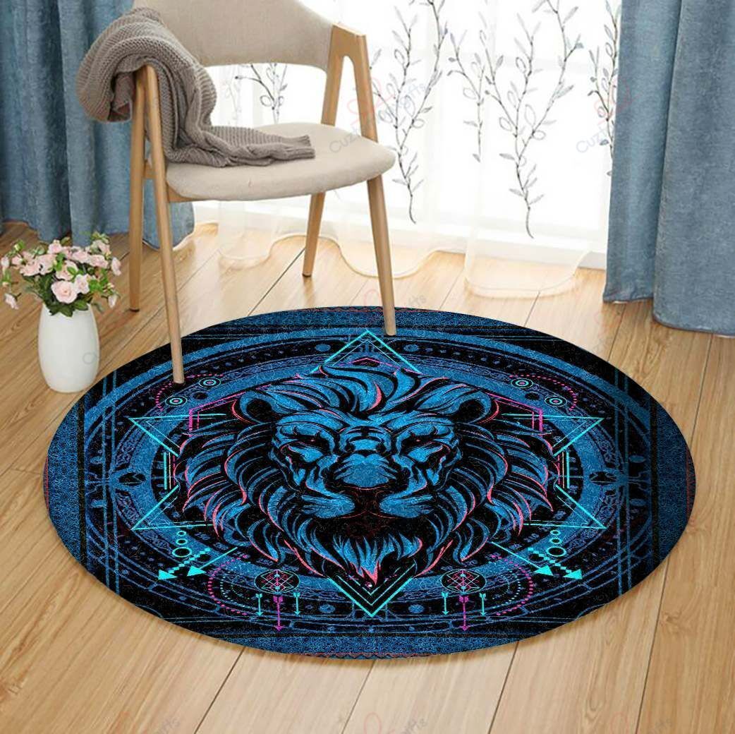 Ancient Lion Pattern Round Carpet Floor Rug Living Room Bedroom Decor Round Area Rug Carpet Ancient Lion Pattern Round Carpet Floor Rug Living Room Bedroom Decor Round Area Rug Carpet