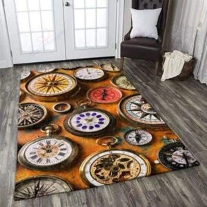 Ancient Pocket Watch Rectangle Rug Sport Decor Gift Floor Decor Living Room Carpet Rug Area Rug - 1d26246fa209