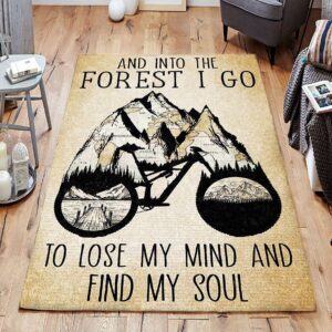 And Into The Forest I Go To Lose My Mind Find My Soul Cycling Rug Sport Decor Gift Floor Decor Living Room Carpet Rug Area Rug - ce6ccd908269