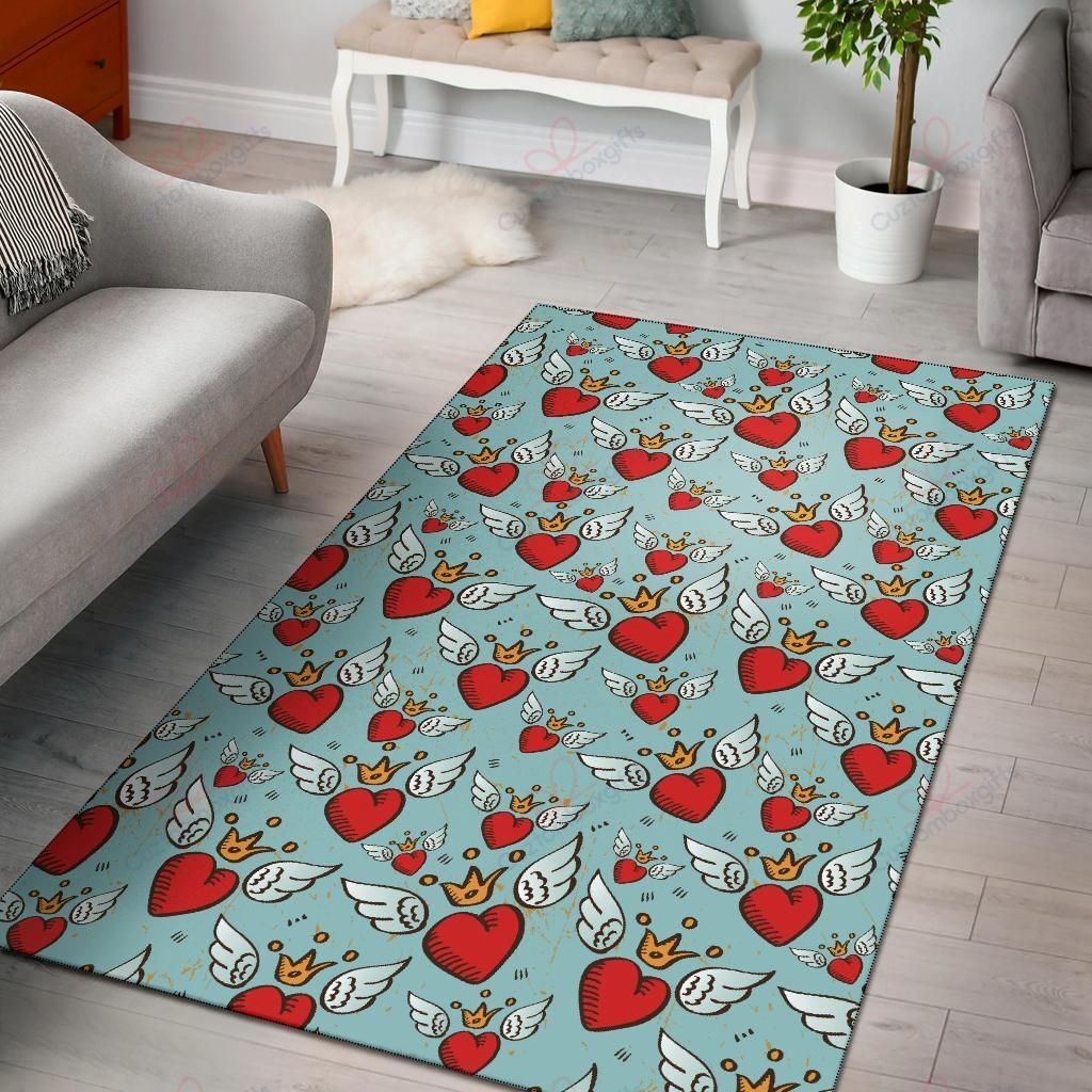 Angel Wings Heart Pattern 2 Rug Sport Decor Gift Floor Decor Living Room Carpet Rug Area Rug - 865c97378ac5 Angel Wings Heart Pattern 2 Rug Sport Decor Gift Floor Decor Living Room Carpet Rug Area Rug - 865c97378ac5