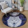 Angel Wolf Raven Round Carpet Floor Rug Living Room Bedroom Decor Round Area Rug Carpet