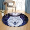 Angel Wolf Raven Round Carpet Floor Rug Living Room Bedroom Decor Round Area Rug Carpet