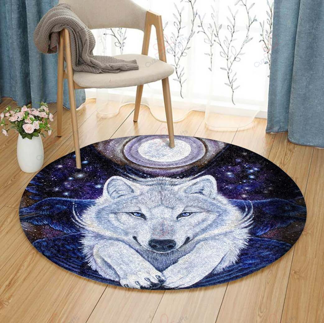 Angel Wolf Raven Round Carpet Floor Rug Living Room Bedroom Decor Round Area Rug Carpet Angel Wolf Raven Round Carpet Floor Rug Living Room Bedroom Decor Round Area Rug Carpet