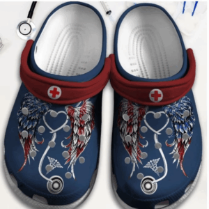 Angle Nurse Usa Crocs Clog Shoes Gifts 4Th Of July – Nurse Life Clog Independence Gift For Woman Man