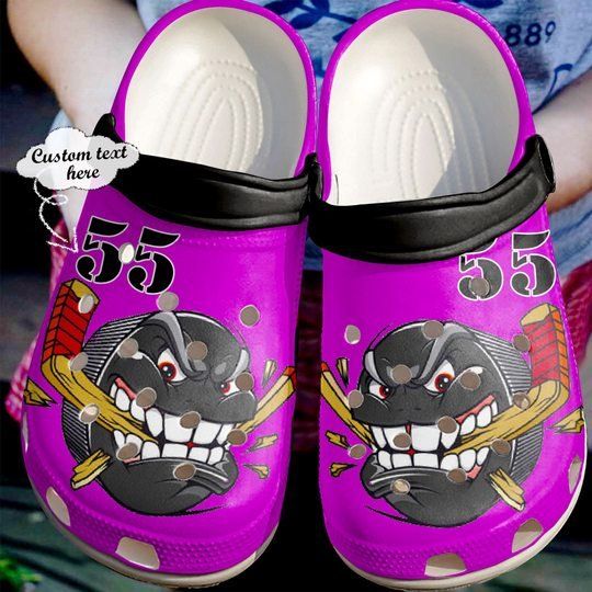 Angry Hockey Pink Personalize Clog Custom Crocs Clog Number On Sandal Fashion Style Comfortable For Women Men Kid Angry Hockey Pink Personalize Clog Custom Crocs Clog Number On Sandal Fashion Style Comfortable For Women Men Kid