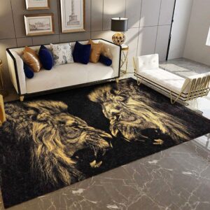 Angry Lions Facing Rug Sport Decor Gift Floor Decor Living Room Carpet Rug Area Rug - bf1aabbd39a0