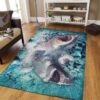 Angry Shark Rug Sport Decor Gift Floor Decor Living Room Carpet Rug Area Rug - bee9ccf0525c