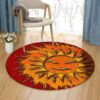 Angry Sun Round Carpet Floor Rug Living Room Bedroom Decor Round Area Rug Carpet