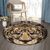 Angry Tiger Round Carpet Floor Rug Living Room Bedroom Decor Round Area Rug Carpet