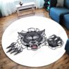 Angry Wolf Fight Round Carpet Floor Rug Living Room Bedroom Decor Round Area Rug Carpet