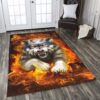 Angry Wolf Fire Rug Sport Decor Gift Floor Decor Living Room Carpet Rug Area Rug - 70104afe3dae