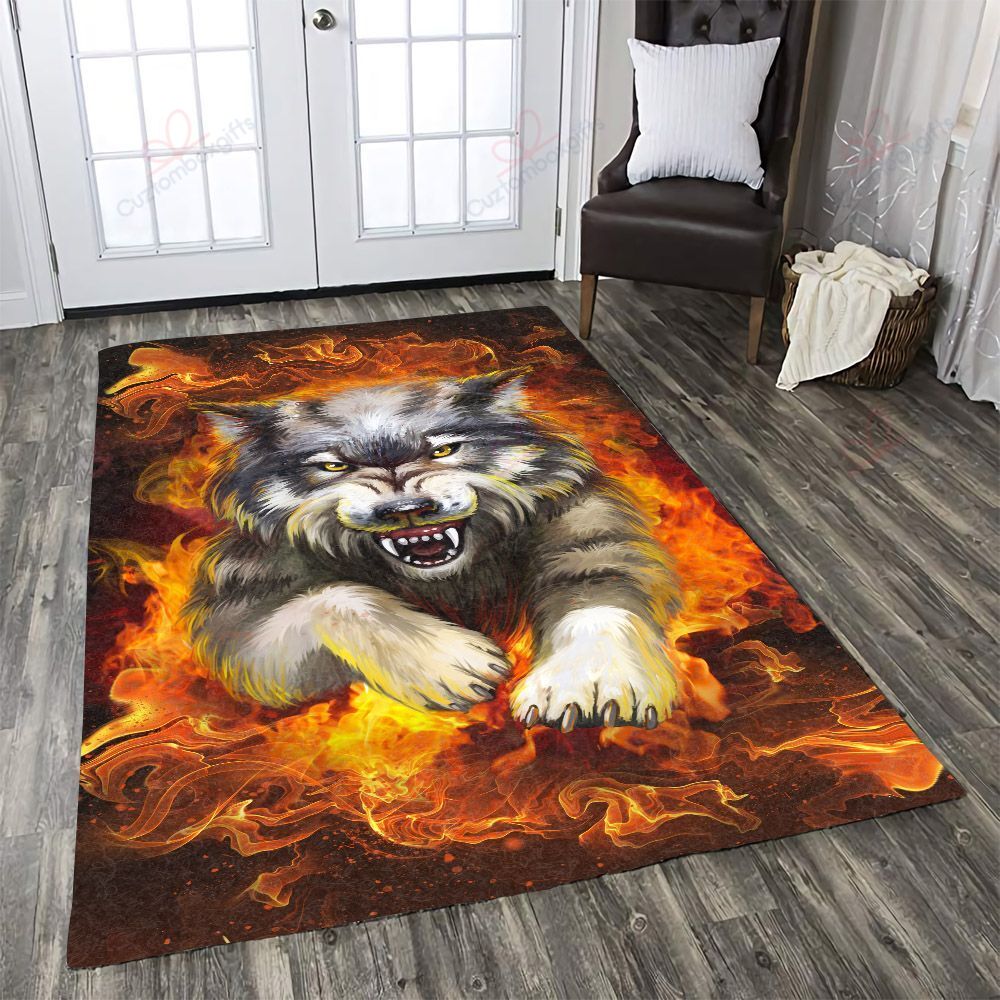 Angry Wolf Fire Rug Sport Decor Gift Floor Decor Living Room Carpet Rug Area Rug - 70104afe3dae Angry Wolf Fire Rug Sport Decor Gift Floor Decor Living Room Carpet Rug Area Rug - 70104afe3dae