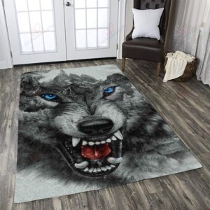 Angry Wolf Rug Sport Decor Gift Floor Decor Living Room Carpet Rug Area Rug - 57aa9d6141d5