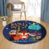 Animal In The Forest Round Carpet Floor Rug Living Room Bedroom Decor Round Area Rug Carpet