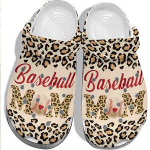Animal Skin Baseball With Heart Crocs Clog-Baseball Mom Shoes Crocbland Clog For Mother Day