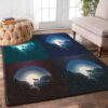 Animals On Cliff Rock Night Moon Stars In Sky Rug Sport Decor Gift Floor Decor Living Room Carpet Rug Area Rug - 195dee89bdfc