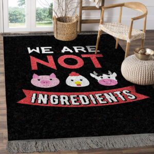 Animals We Are Not Ingredients Rug Sport Decor Gift Floor Decor Living Room Carpet Rug Area Rug - da6fe40f7593