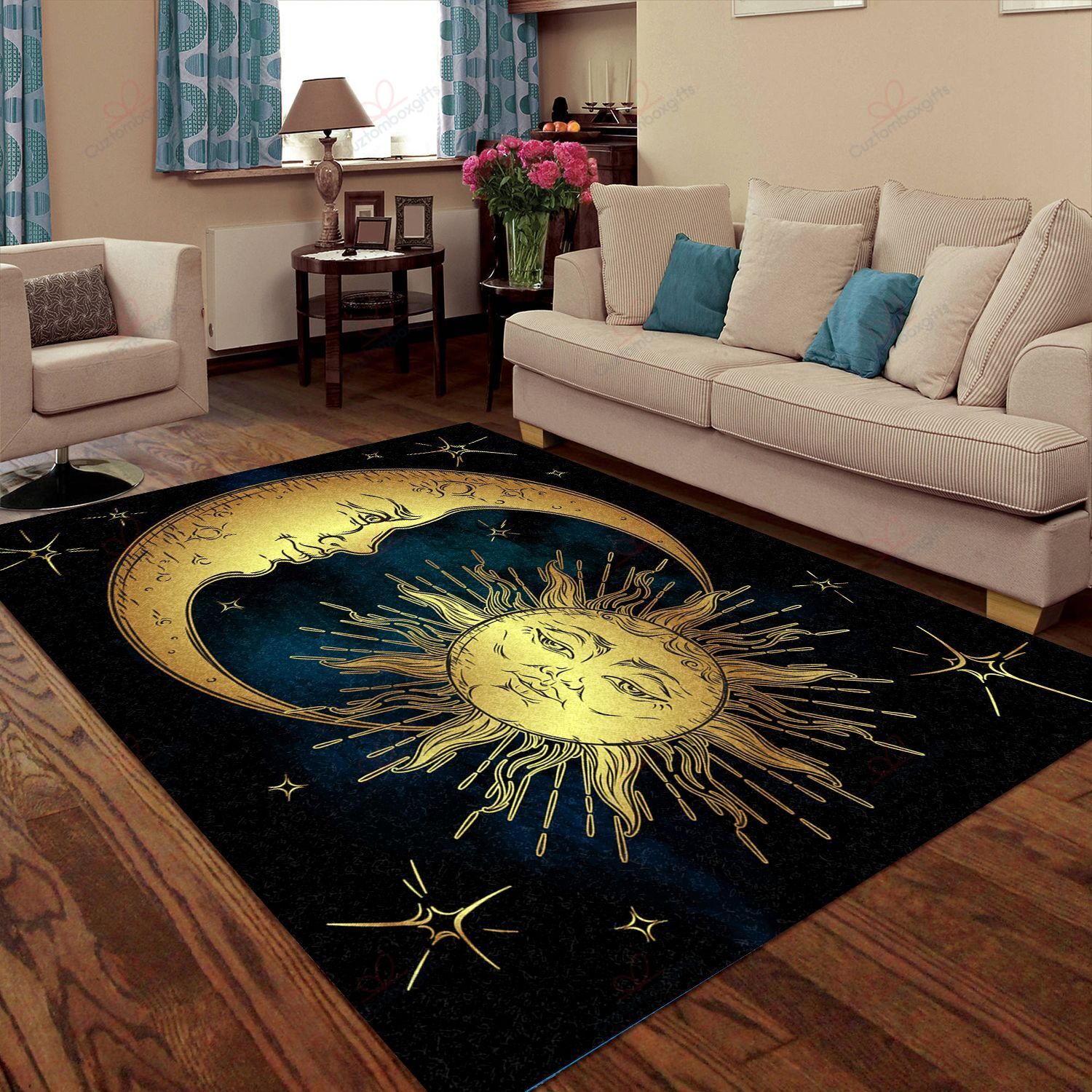 Antique Style Golden Sun Crescent Moon And Stars Rug Sport Decor Gift Floor Decor Living Room Carpet Rug Area Rug - 508248a9e929 Antique Style Golden Sun Crescent Moon And Stars Rug Sport Decor Gift Floor Decor Living Room Carpet Rug Area Rug - 508248a9e929