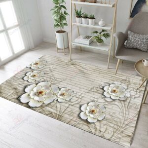 Apricot Flower Rug Sport Decor Gift Floor Decor Living Room Carpet Rug Area Rug - db61144355d9