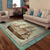 Aqua Maritime Rug Sport Decor Gift Floor Decor Living Room Carpet Rug Area Rug - 9b90c6660288