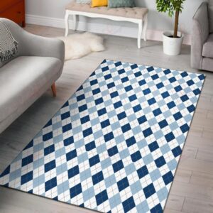 Argyle Blue Pattern Rug Sport Decor Gift Floor Decor Living Room Carpet Rug Area Rug - 56e07141187b