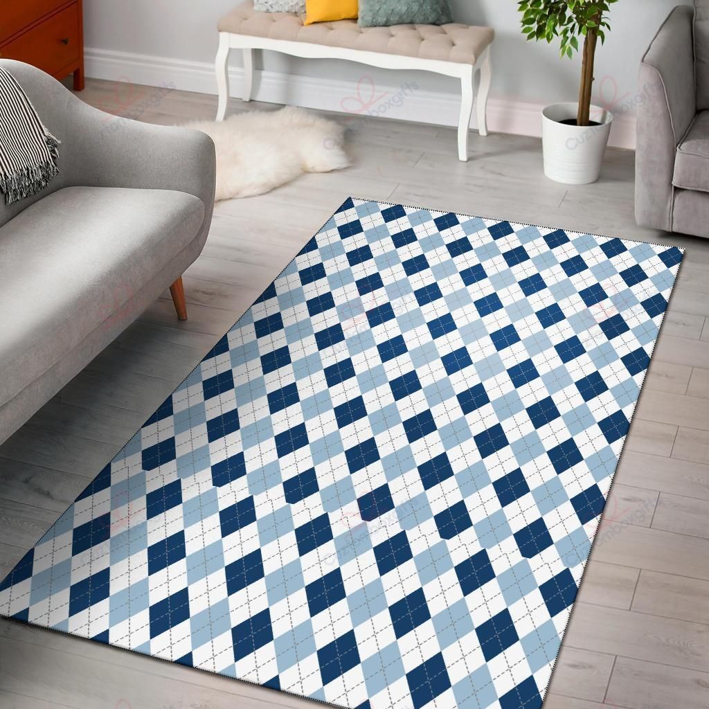 Argyle Blue Pattern Rug Sport Decor Gift Floor Decor Living Room Carpet Rug Area Rug - 56e07141187b Argyle Blue Pattern Rug Sport Decor Gift Floor Decor Living Room Carpet Rug Area Rug - 56e07141187b