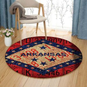 Arkansas State Round Carpet Floor Rug Living Room Bedroom Decor Round Area Rug Carpet