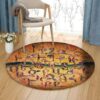 Armenian Birds Alphabet Round Carpet Floor Rug Living Room Bedroom Decor Round Area Rug Carpet