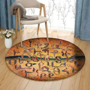 Armenian Birds Alphabet Round Carpet Floor Rug Living Room Bedroom Decor Round Area Rug Carpet
