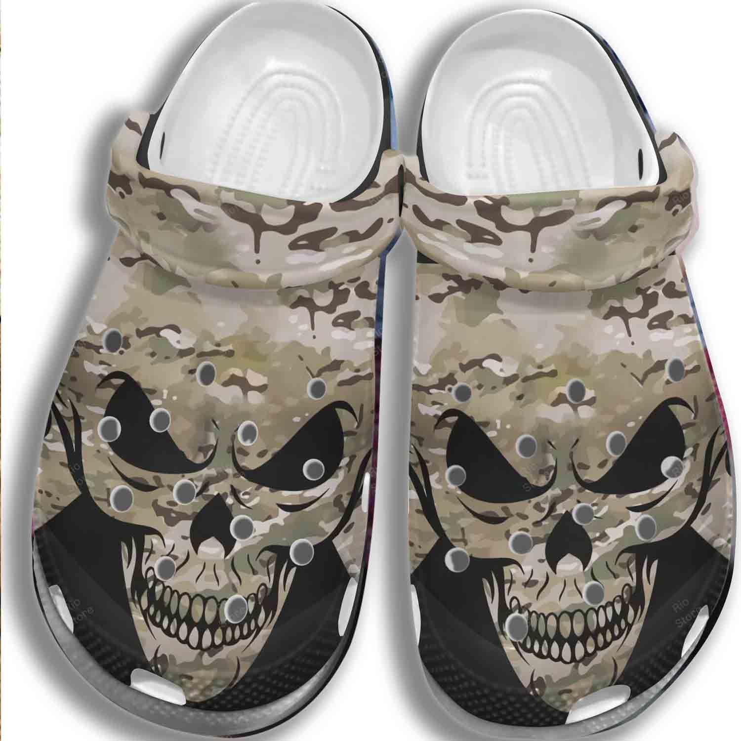 Army Skull Crocs Clog Shoes Crocbland Clog Gifts For Men Son Father Day Army Skull Crocs Clog Shoes Crocbland Clog Gifts For Men Son Father Day