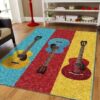 Art Guitar Rug Sport Decor Gift Floor Decor Living Room Carpet Rug Area Rug - 8860738d9d57