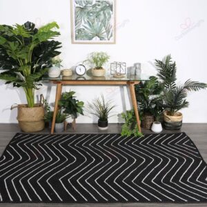 Artisan Natural Chevron Black Rug Sport Decor Gift Floor Decor Living Room Carpet Rug Area Rug - 56e22606d0bb