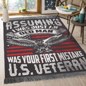 Assuming I Was Just An Old Man Veteran 23 Rug Sport Decor Gift Floor Decor Living Room Carpet Rug Area Rug - e3b5202036a4