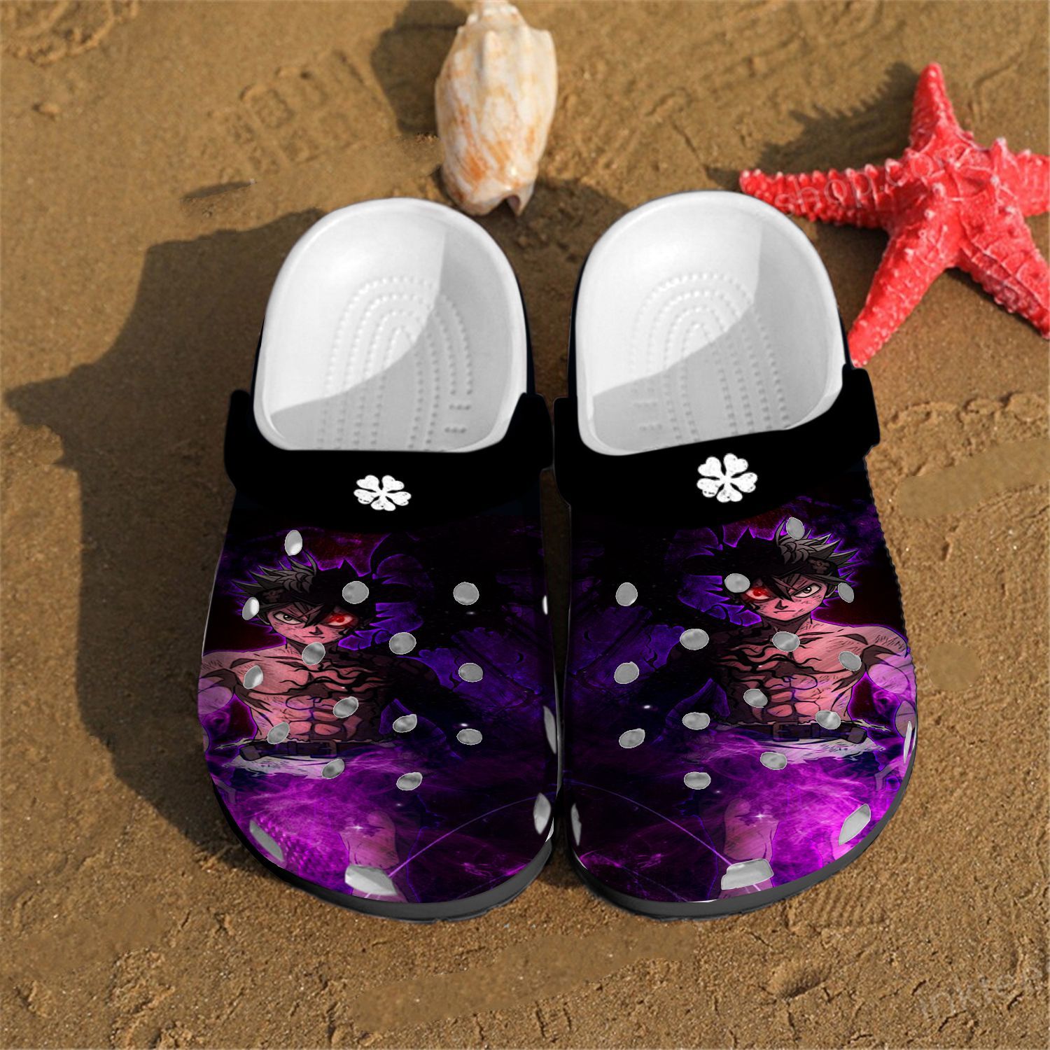Asta Black Cover Anime Crocs Crocband Clog Comfortable For Mens Womens Classic Clog Water Shoes Asta Black Cover Anime Crocs Crocband Clog Comfortable For Mens Womens Classic Clog Water Shoes